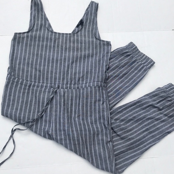 DREW Pants - Anthropologie Chambray Drew Striped Jumpsuit